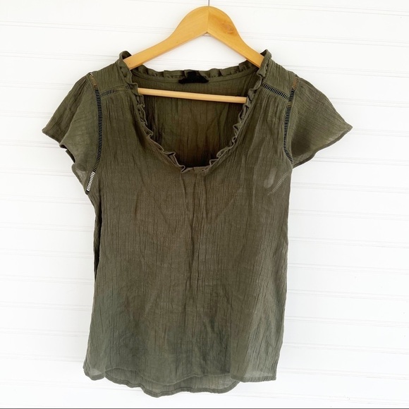 Anthro E&M green blouse Size Small - Picture 1 of 7